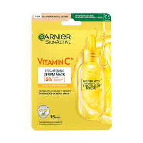 Garnier Vitamin C milk serum texture highlighting moisturizing formula.
