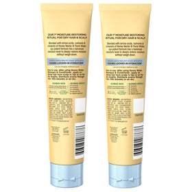 Close-up texture of Honey Water Cream showing smooth, non-heavy moisture on dry hair.