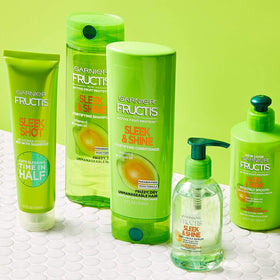 Garnier Fructis Sleek Shot in-Shower Styler pump-dispense for even coverage.