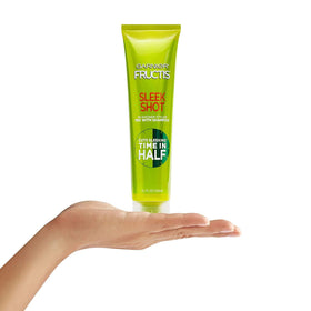 Garnier Fructis Sleek Shot packaging highlights compact size for easy storage.