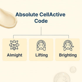 A.T.O.M.Y Absolute CellAtive Serum applied to clean skin for radiant results.