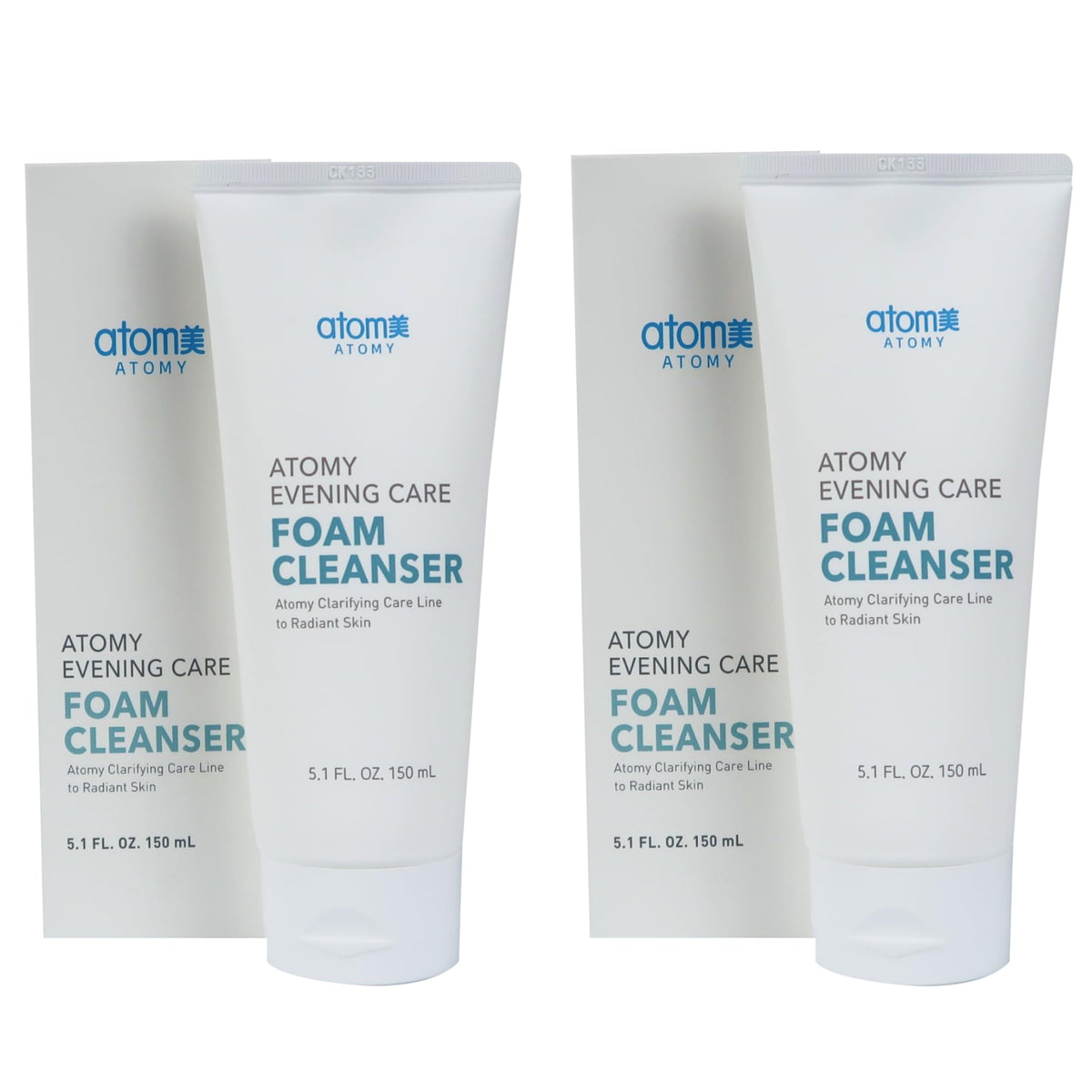 GASHINA STORY ATOMY Evening Care Foam Cleanser 2pack front view for nighttime cleansing