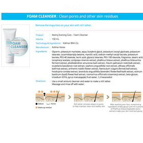 GASHINA STORY ATOMY Evening Care Foam Cleanser bottle close-up with label