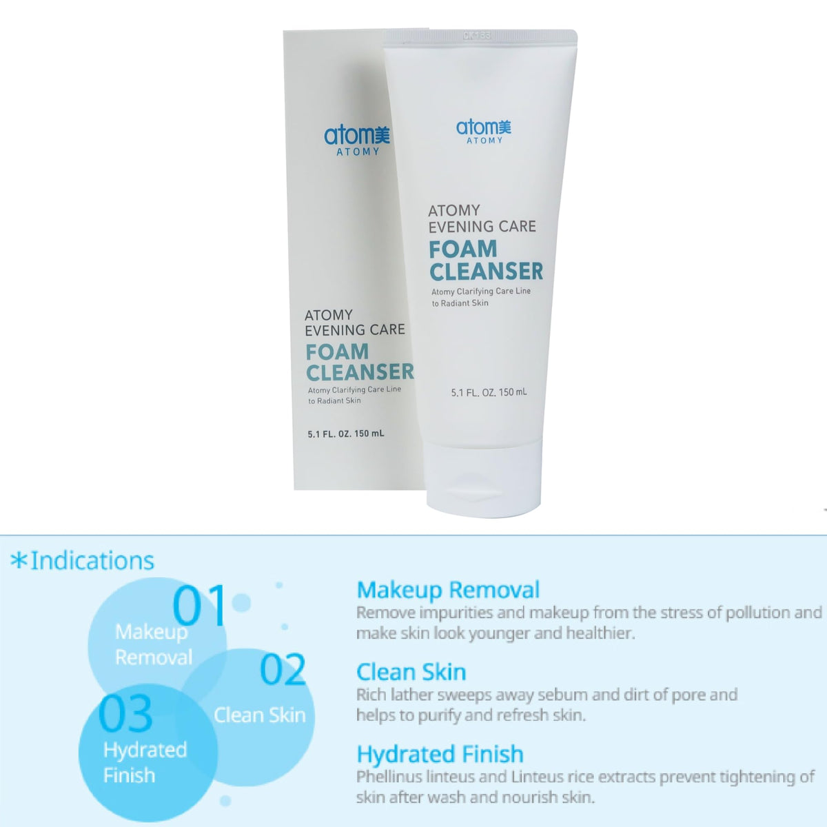 GASHINA STORY ATOMY Evening Care Foam Cleanser packaging box with two tubes