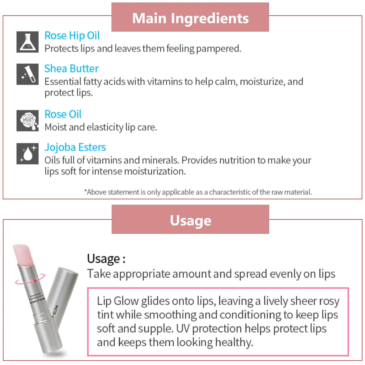 GASHINA STORY Atomy Lip Glow being applied for smooth lips.