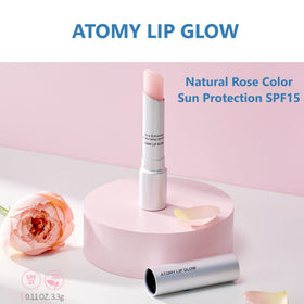 GASHINA STORY Atomy Lip Glow on lips with natural shine.
