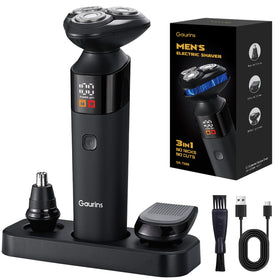 Gaurins electric razor with magnetic 3D shaving head for precise contouring