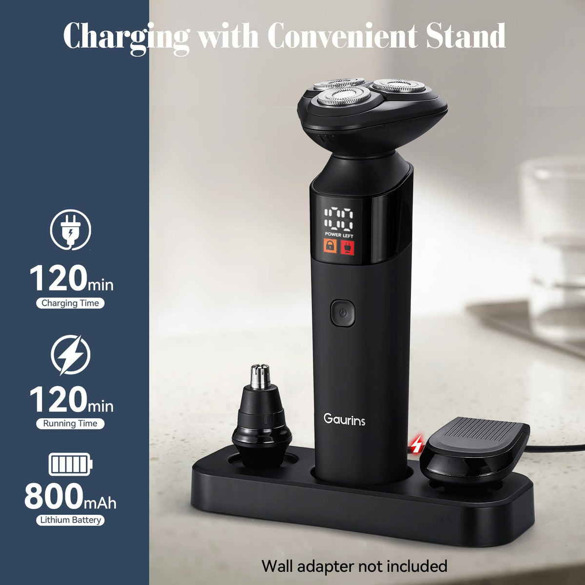 Gaurins LED display and travel lock help monitor power and secure travel