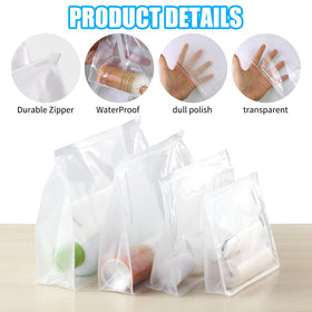 GAWBYET clear cosmetic bag in suitcase keeps you organized.