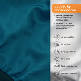 GB Selected bamboo outer shell with satin interior keeps hair comfortable.