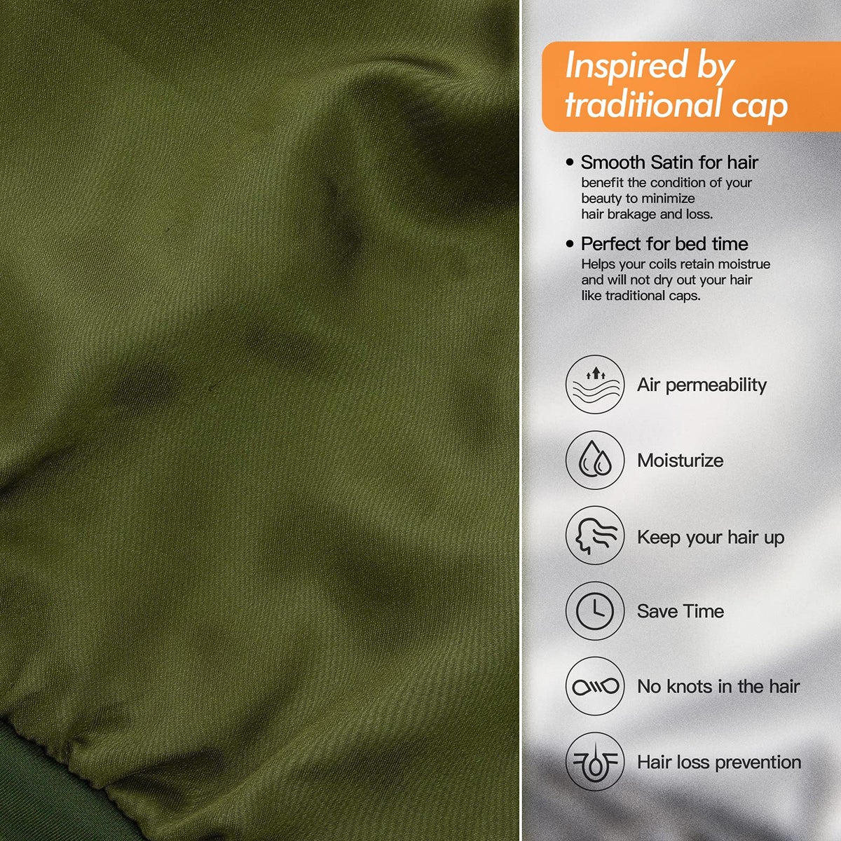 GB Selected satin lining close-up showing reduced friction and frizz protection.
