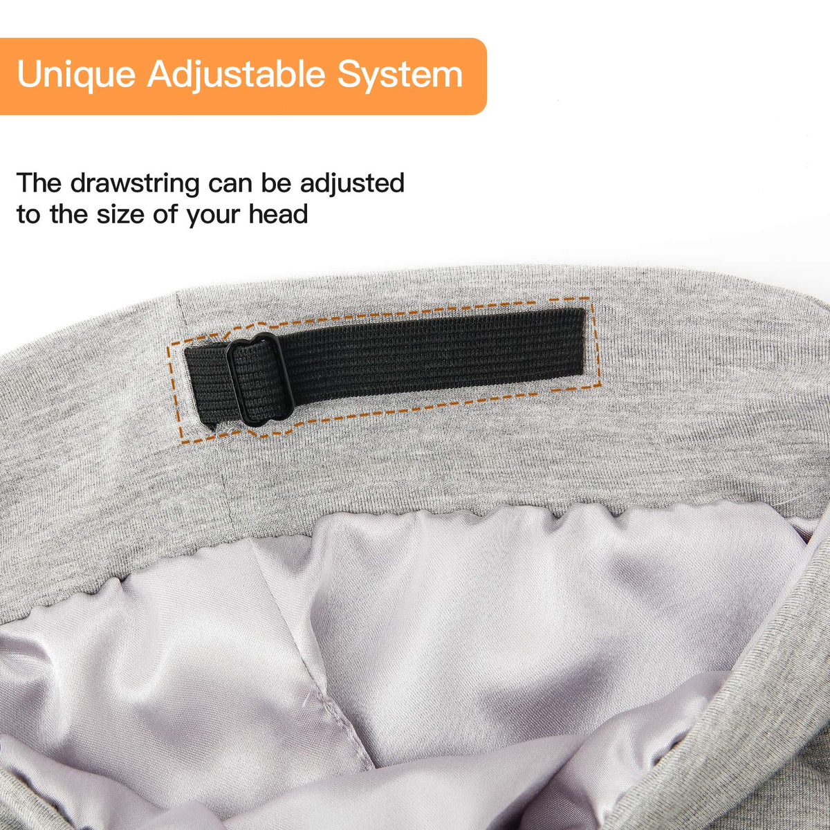 GB Selected Multipurpose satin bonnet ready for CPAP, lounging or care.