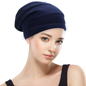 GB Selected bonnet worn on head demonstrates secure, comfortable fit all night.