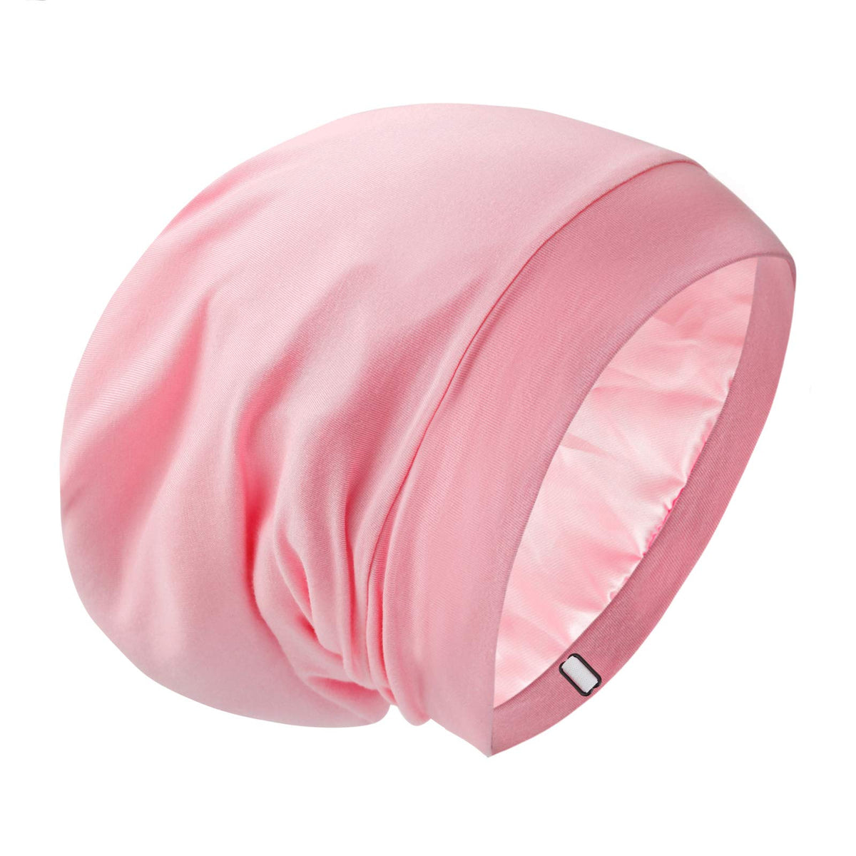 GB Selected silk satin-lined bonnet sleep cap with adjustable fit protects curls overnight.