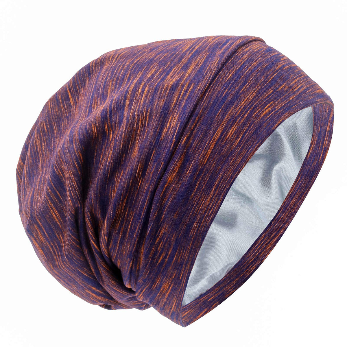 GB Selected silk satin lined bonnet sleep cap front view protects hair overnight