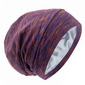 GB Selected silk satin lined bonnet sleep cap front view protects hair overnight