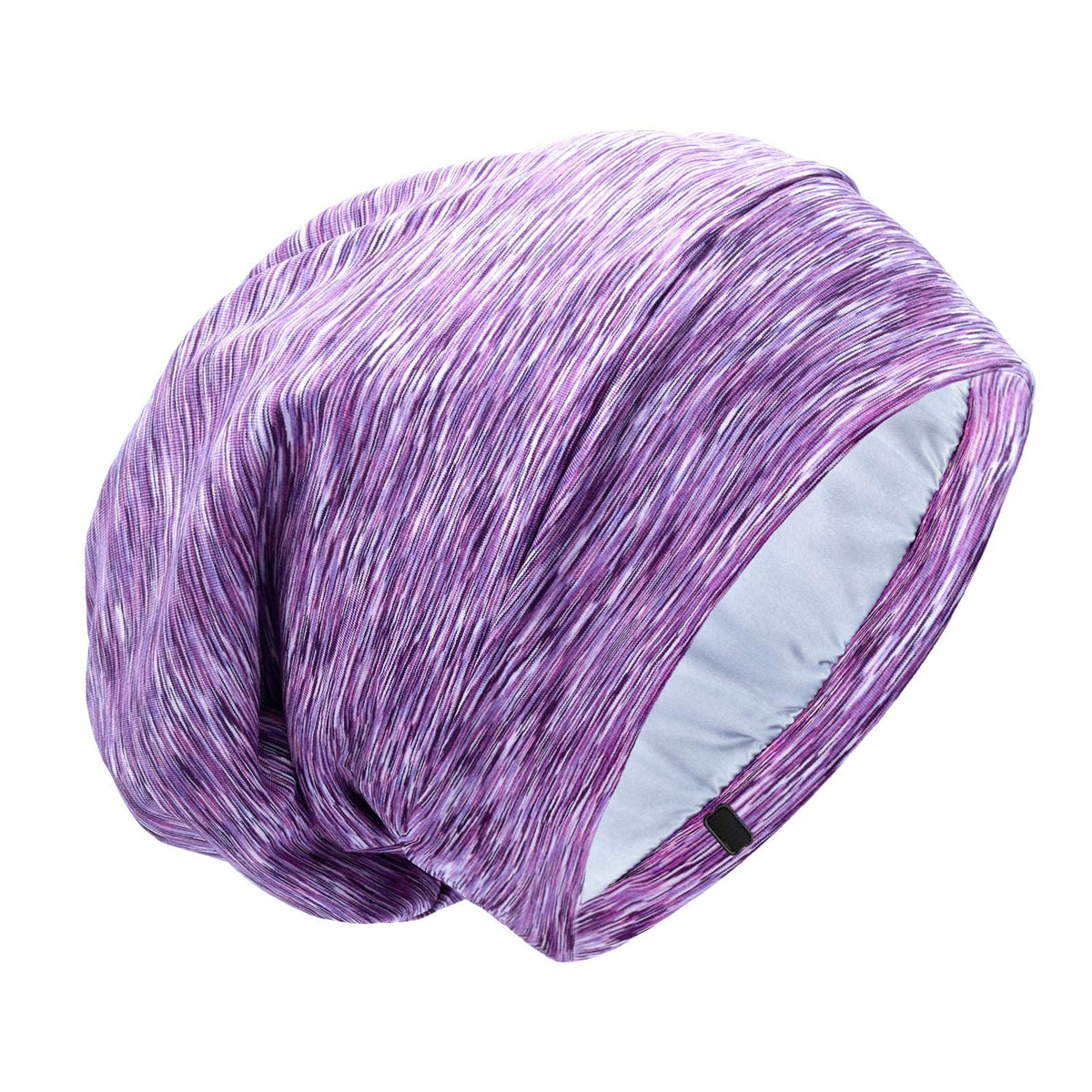 GB Selected silk satin-lined bonnet sleep cap, silky interior protecting hair overnight