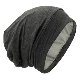 GB Selected silk satin-lined bonnet sleep cap protects curls overnight