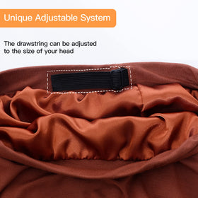 GB Selected Silk Satin Lining Bonnet — back view, breathable bamboo exterior for all-day comfort.