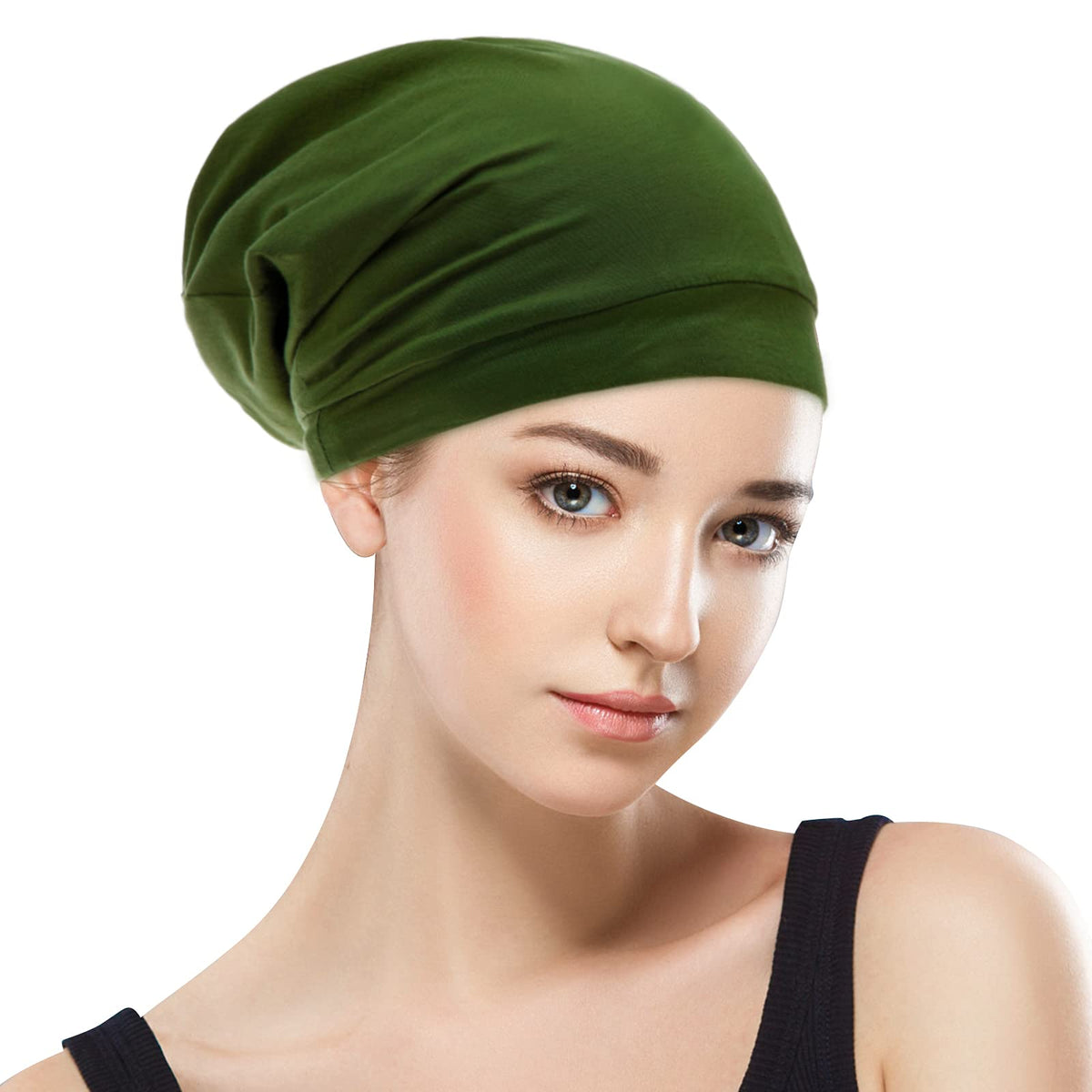 GB Selected sleep cap adjustable band on head for a secure, comfortable all-night fit.