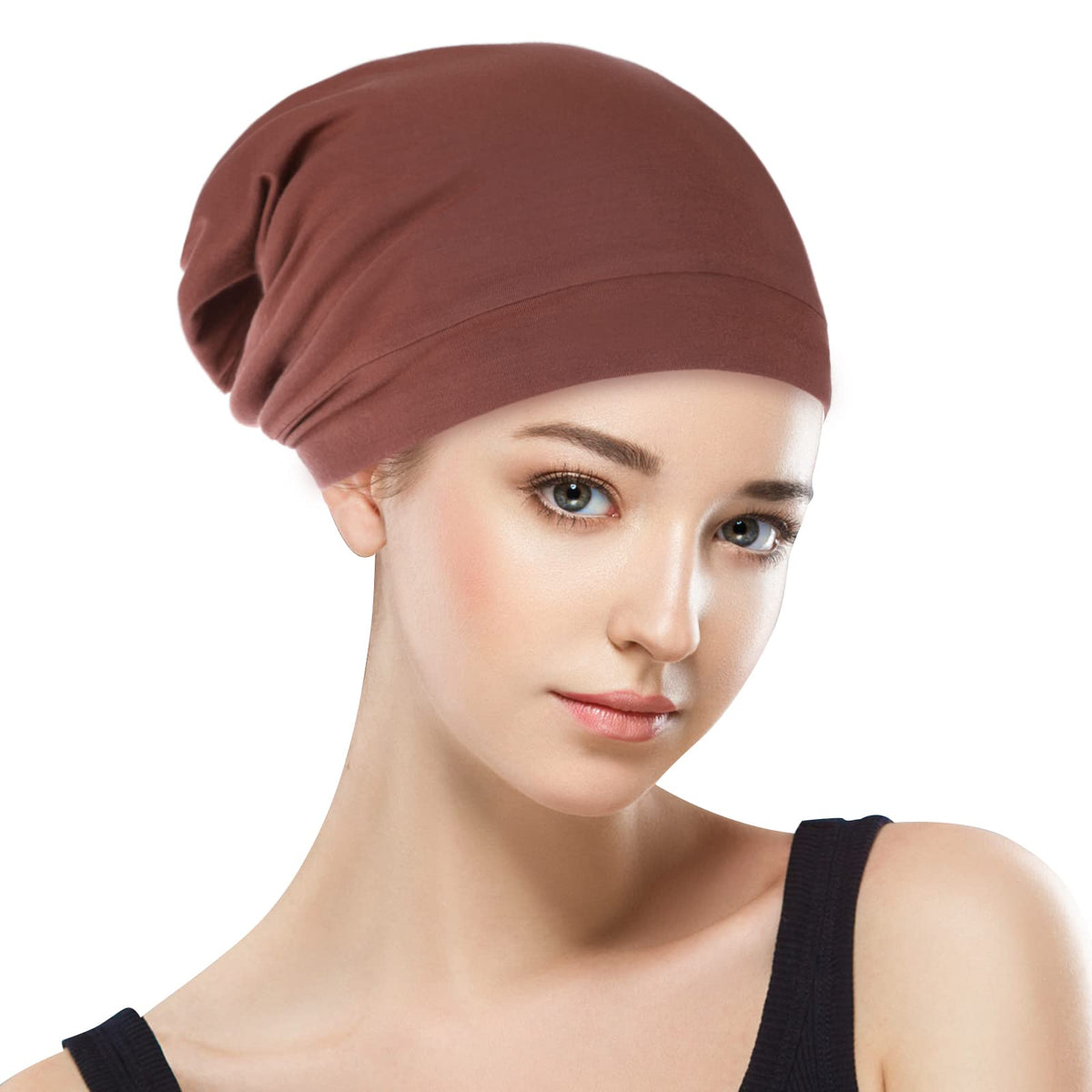 GB Selected Silk Satin Lining Bonnet — worn on model, versatile head-wear for sleep and daily use.