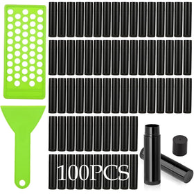 GBACHOOSE 100-pack black lip balm tubes for DIY cosmetics.