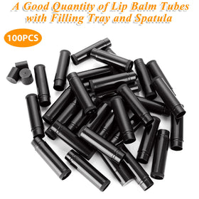 GBACHOOSE empty lip balm tubes close-up showing cap and lid.
