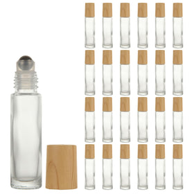 GBACHOOSE glass roll-on bottle with bamboo lid for stylish, spill-resistant essential oil applications.