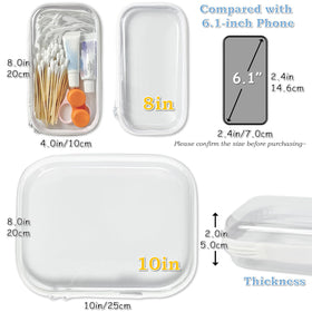 Gberlczz clear hard zipper case pair highlights stackable storage for toys and cosmetics