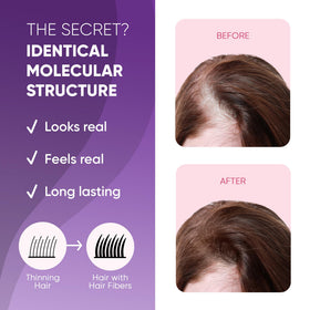 GBG fibers used on dry hair for instant lift and texture