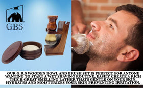 G.B.S GENTS 3.5-inch shaving bowl shown with soap