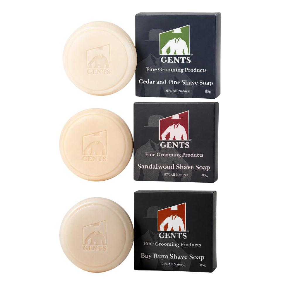 G.B.S GENTS Cedar shaving soap bar offers a rich, smooth shave with masculine aroma.