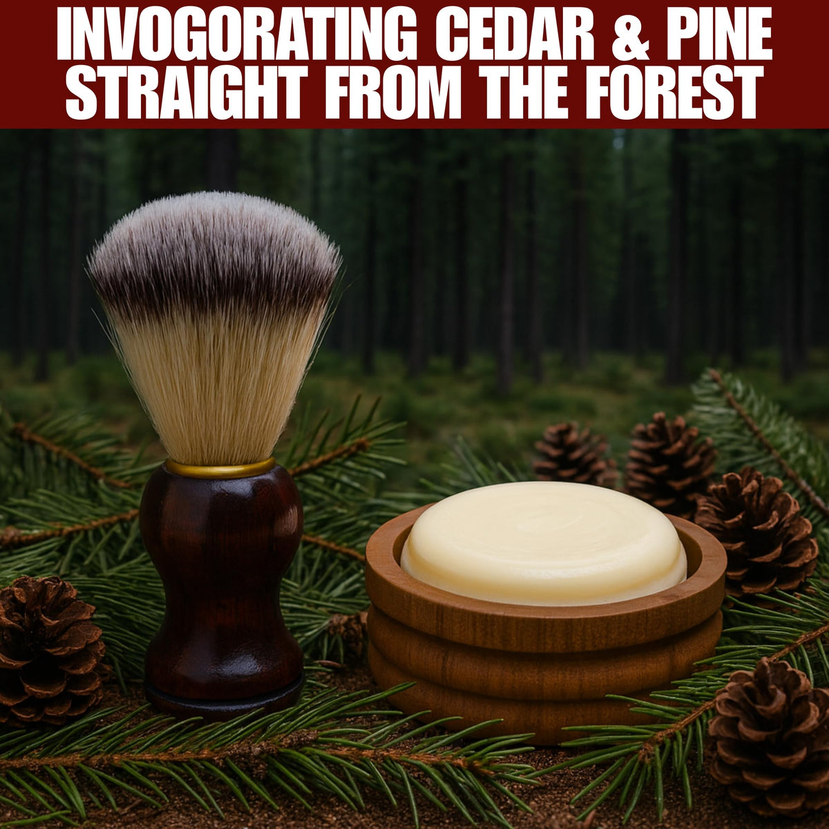 G.B.S GENTS wooden shaving bowl ready for lather creation