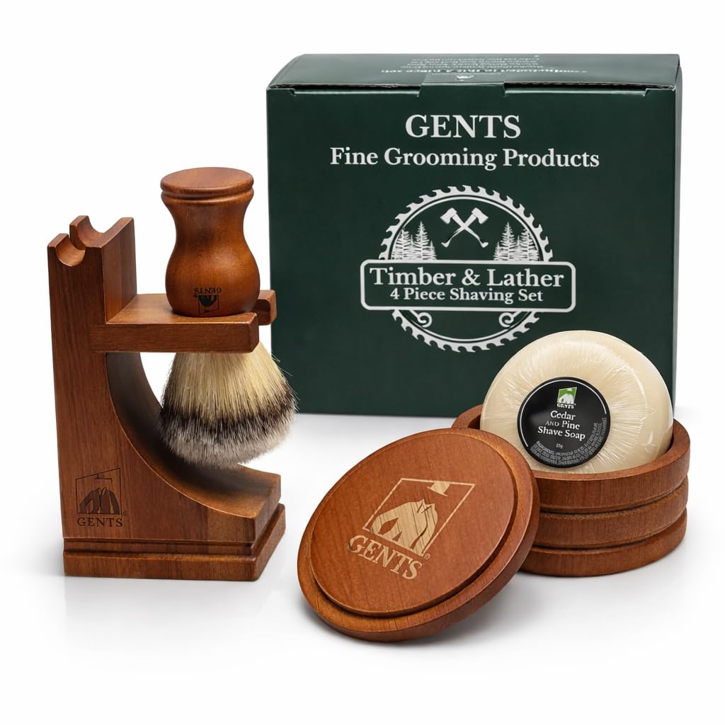 G.B.S GENTS wooden shaving brush in vegan design for smooth lather