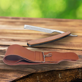 G.B.S Gents Razor Strop cowhide patina forming over time