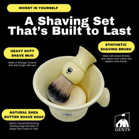 G.B.S GENTS 3 oz natural lather soap provides long-lasting foam for a steady shave.
