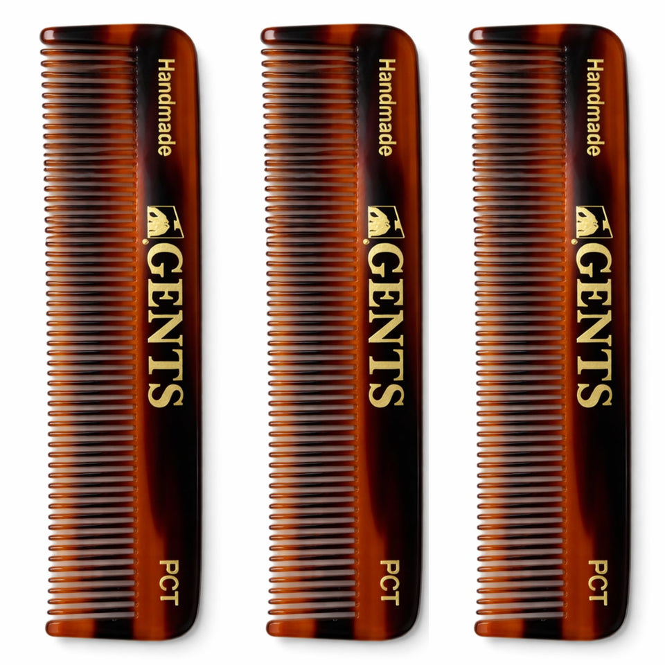 G.B.S GENTS PCT 5in fine-tooth tortoise-shell comb for precise styling on the go.