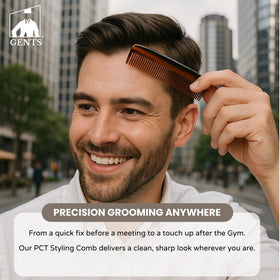 G.B.S handmade cellulose acetate comb highlighting craftsmanship and material quality.