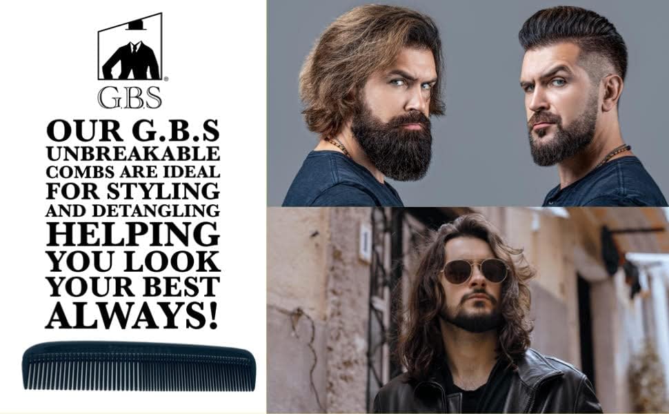 G.B.S GENTS pocket comb for beard and mustache shaping and grooming.