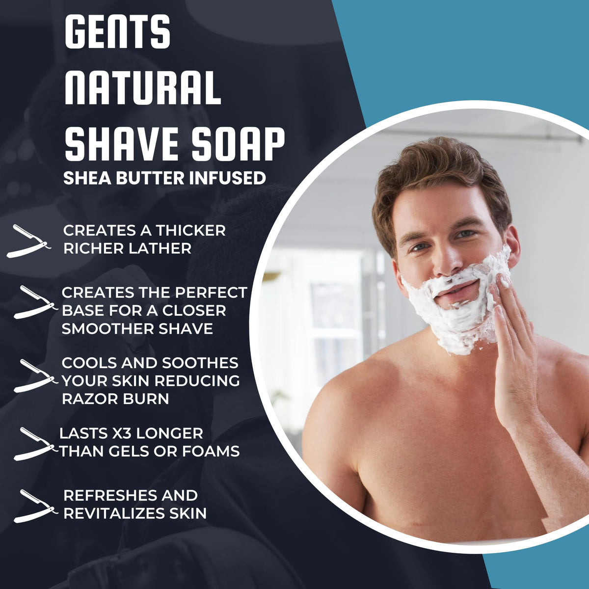 G.B.S GENTS bay rum puck delivers classic scent and moisturizing lather