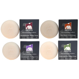 G.B.S GENTS sandalwood puck creates rich lather for a smooth daily shave