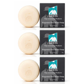 G.B.S GENTS shaving soap set with three bars creating a creamy lather for a smooth shave