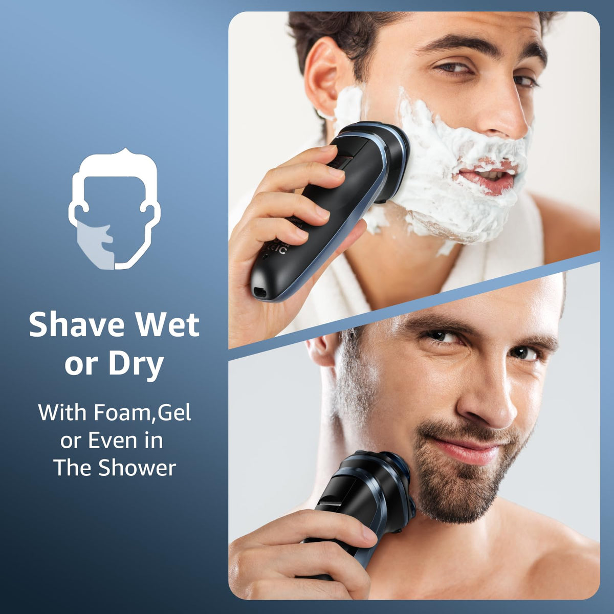 GDKLXL Razor close-up shows hypoallergenic blades for sensitive skin comfort.