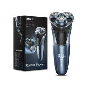 GDKLXL Rechargeable Razor with 5D head follows contours for precise, comfortable shaving.