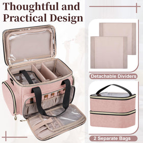GDNasist Large Makeup Bag luggage strap enables secure travel alongside luggage.