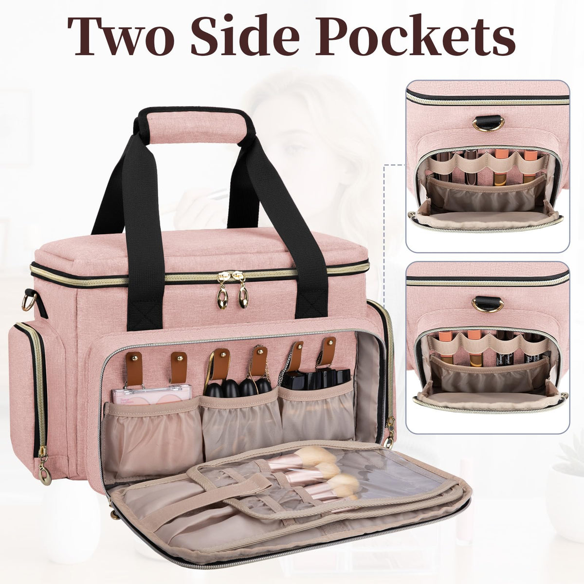 GDNasist Large Makeup Bag travel setup suitable for daily beauty routines.
