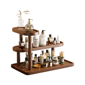 GDQ wooden display organizer stand front view for easy cosmetic access