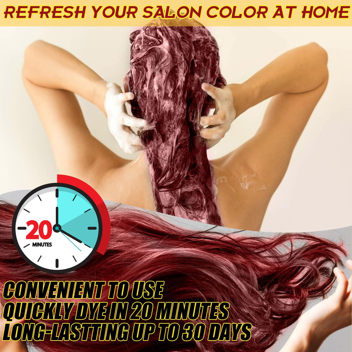 GDRFNP 5-minute application hair dye shampoo for quick touch-ups at home
