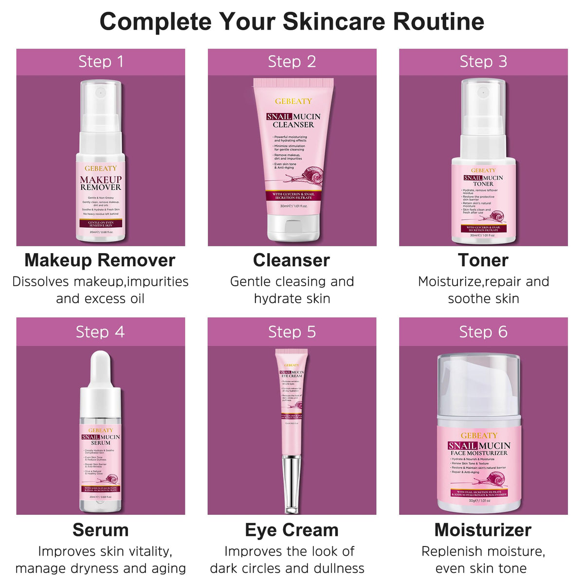 Gebeaty eye cream targeting moisture and brightening under-eye area.