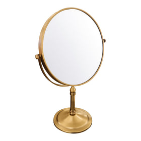Gecious antique brass makeup mirror with 1x/10x magnification for full-face view